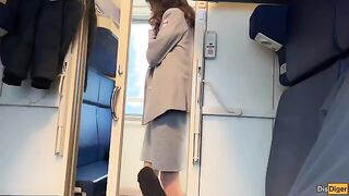 The passenger was lucky to fuck the train stewardess