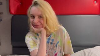 A beauty got wet between her legs, thinking about sex