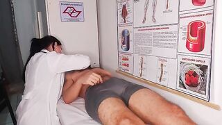 The doctor checks the patient’s condition and performs an oral examination