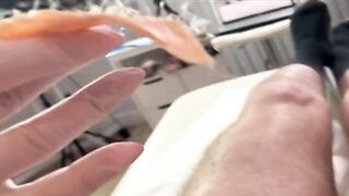 A hot Russian girl waxes her client’s dick in a steamy vlog