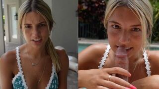 The girl slid lips on the cock and almost came from the pleasure