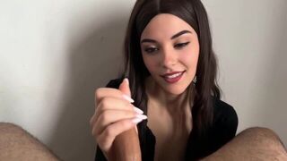 A girl rewards her boyfriend for his hard work with a handjob