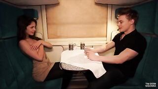 A girl got a huge cock instead of cards on the train adventure