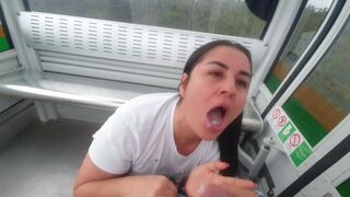 I get caught fucking in the Medellin cable car, Kathalina7777's daring exhibitionist video
