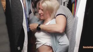 The couple fucked in the dressing room without any previous plans