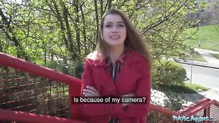 A nervous woman gets fucked through a gloryhole for cash in this steamy Public Agent scene