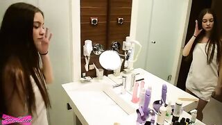 A young and cute girl has intense sex right after taking a shower